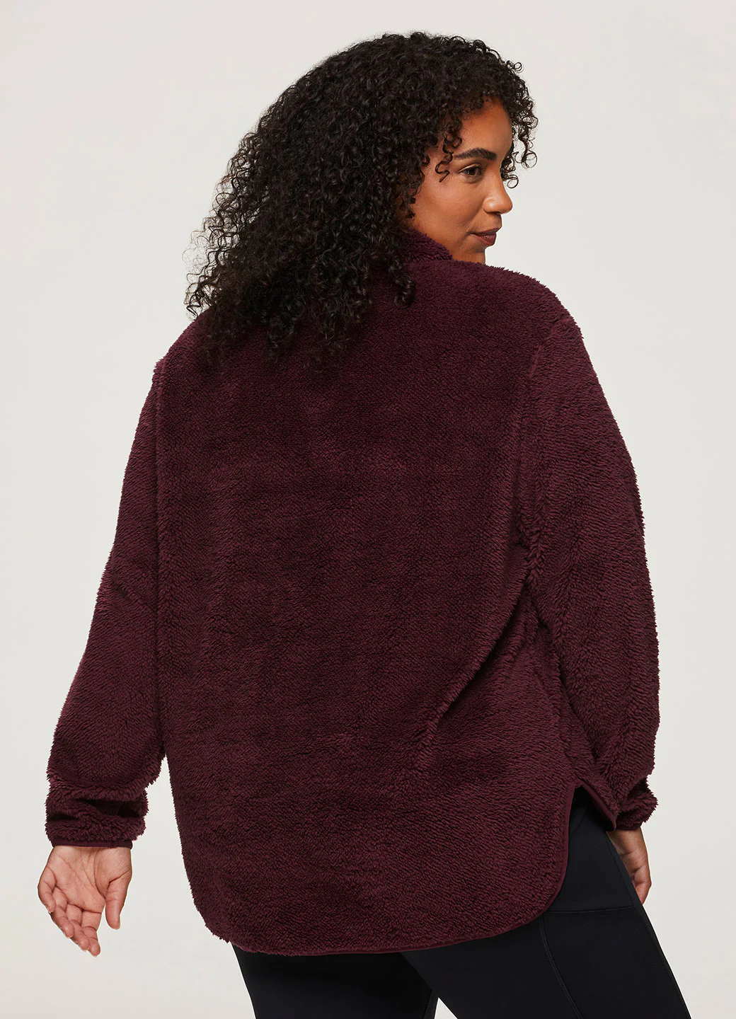Plus Dylan 1/4 Zip Sherpa Pullover - Image 2