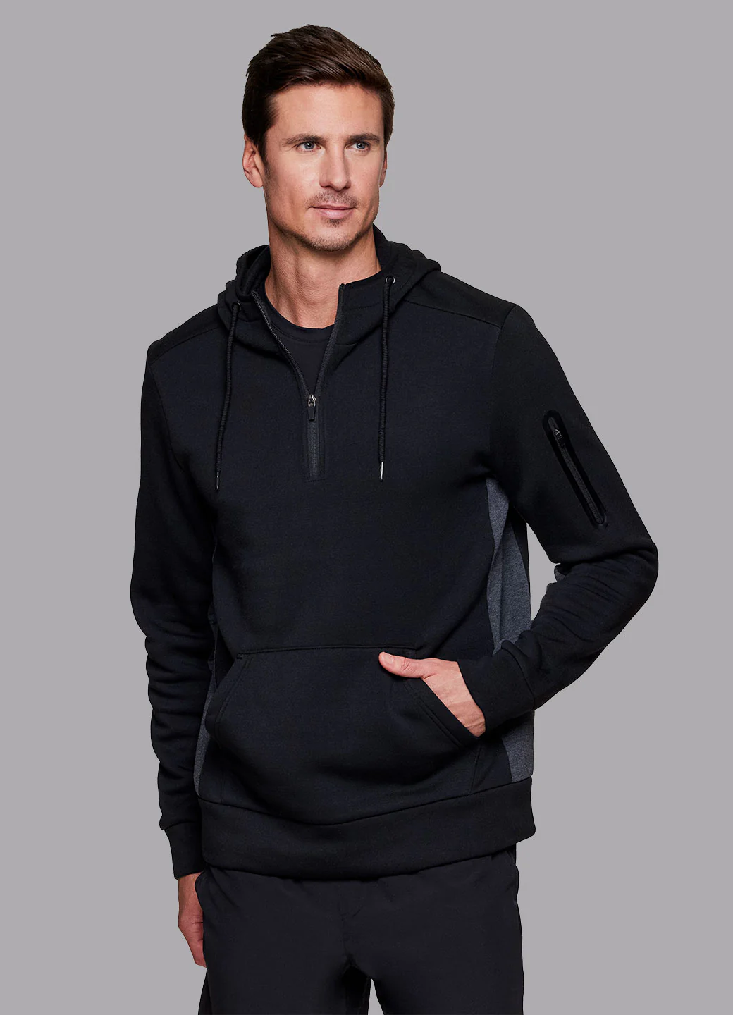 Prime Contrast Quarter Zip Fleece Sweatshirt - Image 15
