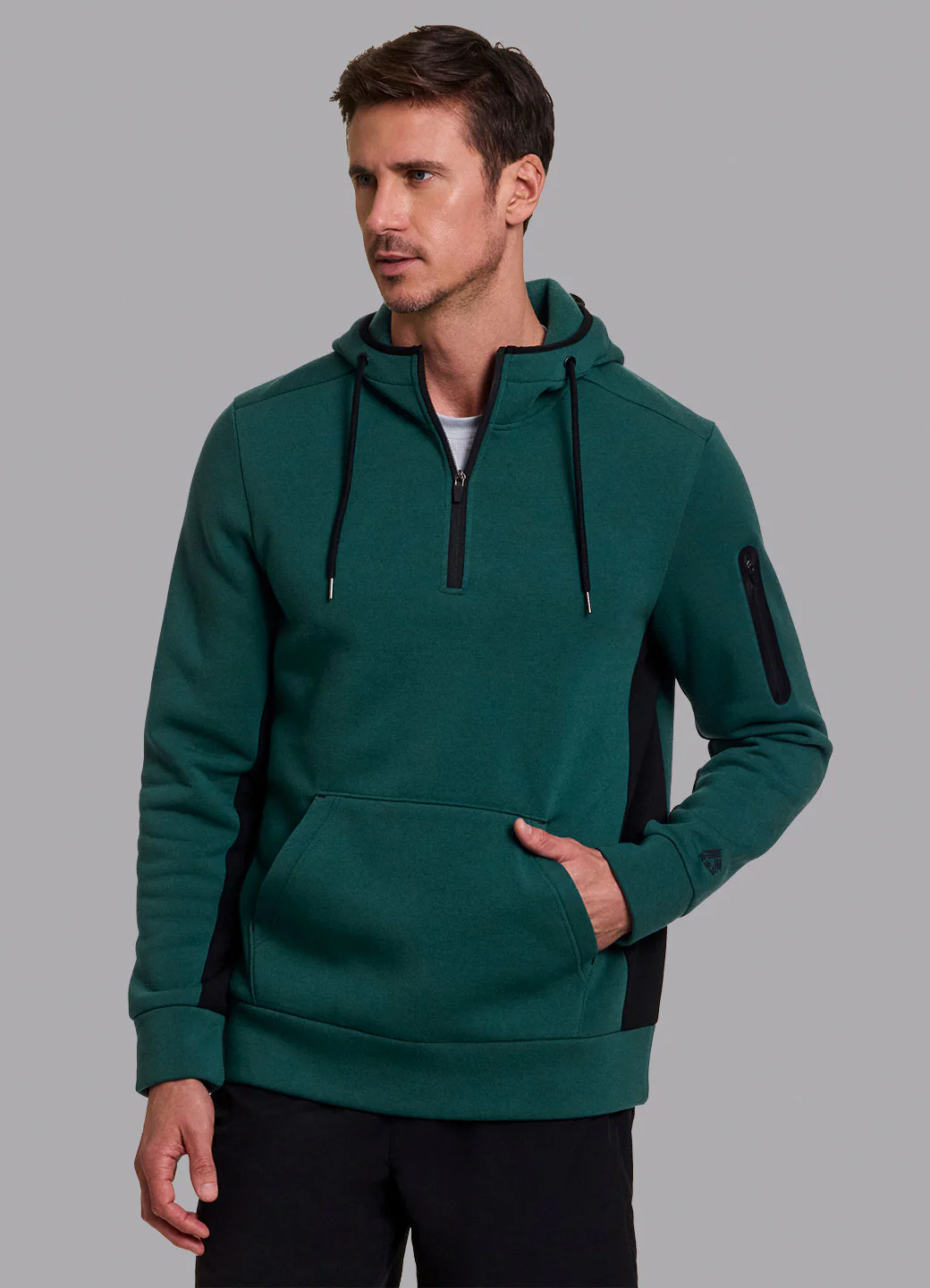 Prime Contrast Quarter Zip Fleece Sweatshirt - Image 30